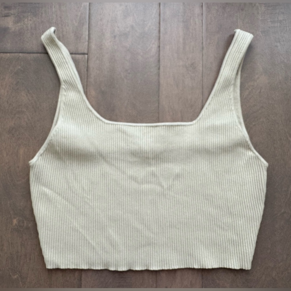 House of Harlow 1960 Luxe Essentials Compression Knit Square Neck Crop Top